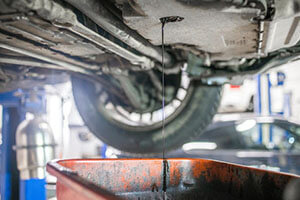 draining oil from the oil pan